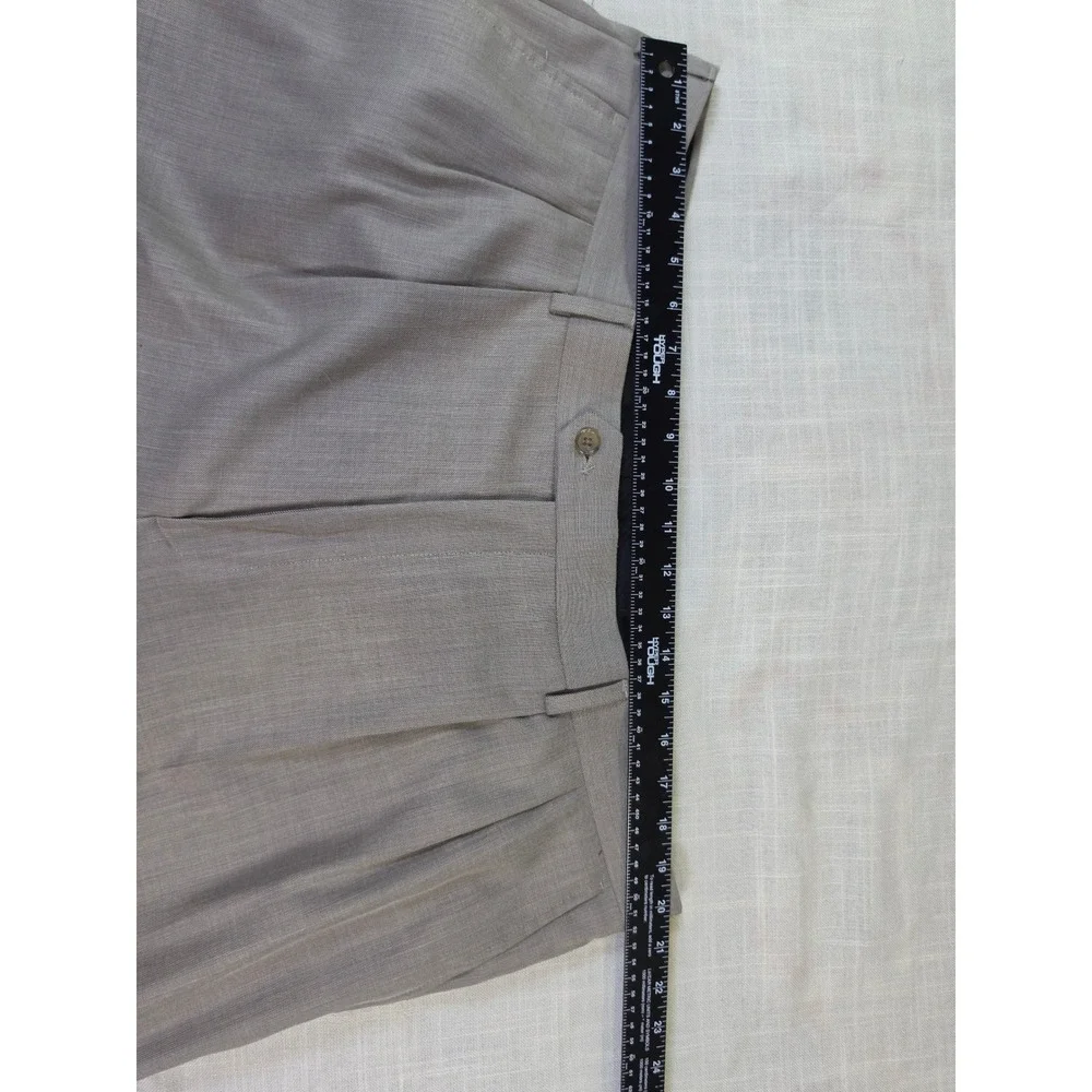 George Mens Pleated Dress Pants Grey 42x30 Cuffed Trousers G168315